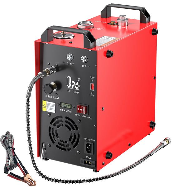 GX CS4-I Portable PCP Air Compressor, 350W Powerful Motor,Max 5800Psi/40Mpa, Built-in Home Converter, Water and Fans Cooling, 5 Hours Continous Work, 12V Auto Stop