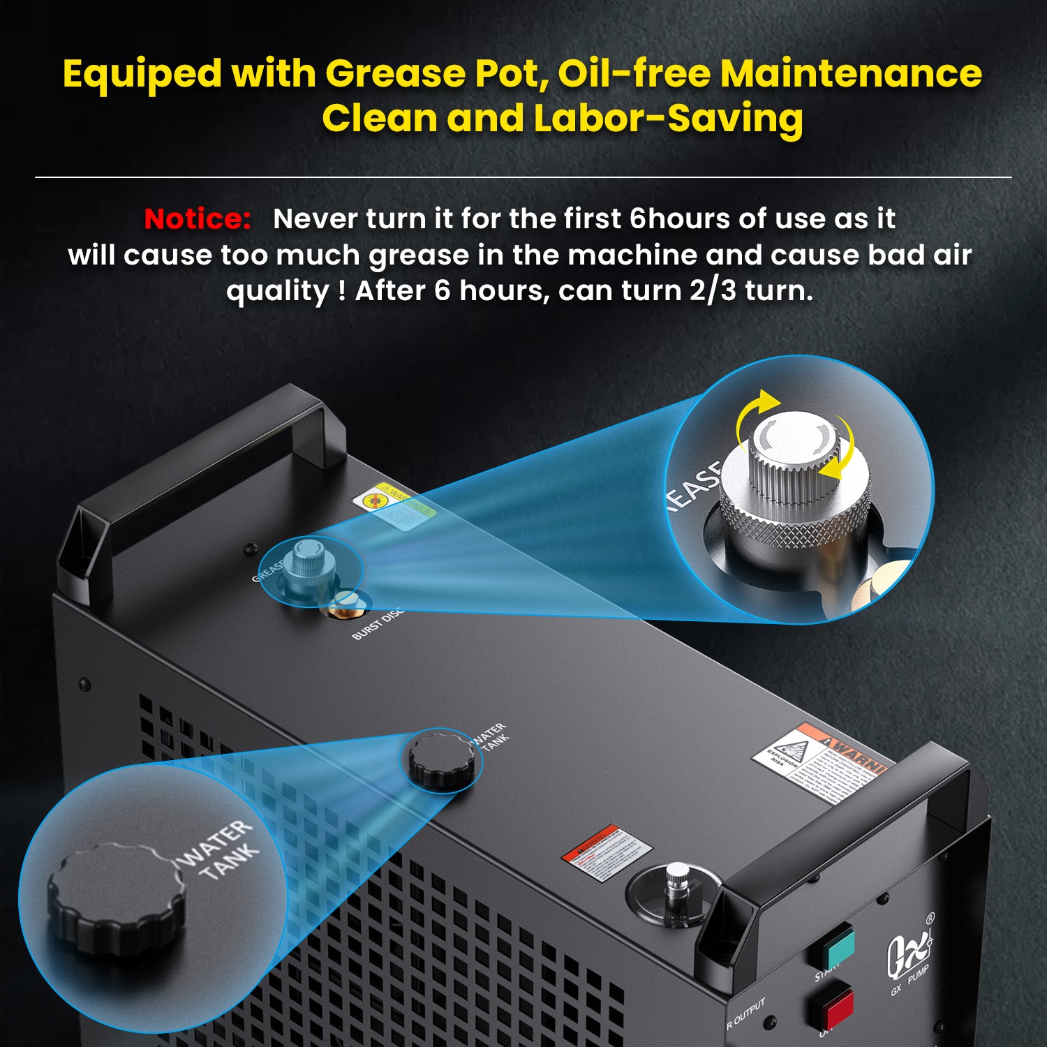 GX- E-5K1 PCP Air Compressor, 5800psi 110V 900W, Auto-Stop Setting
